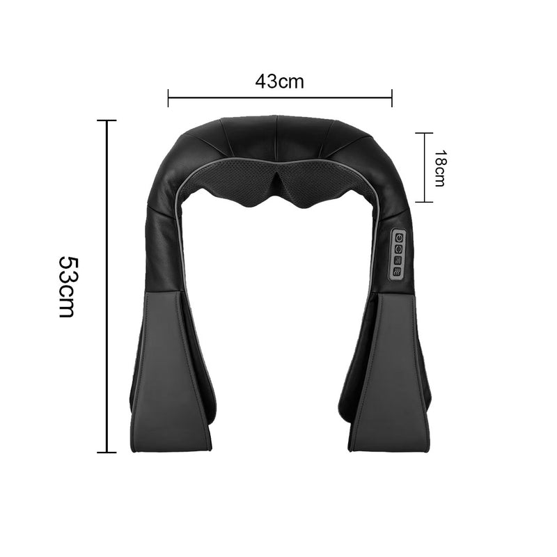 Electric Kneading Shiatsu Neck Shoulder Back Arm Massager Infrared Heat Black