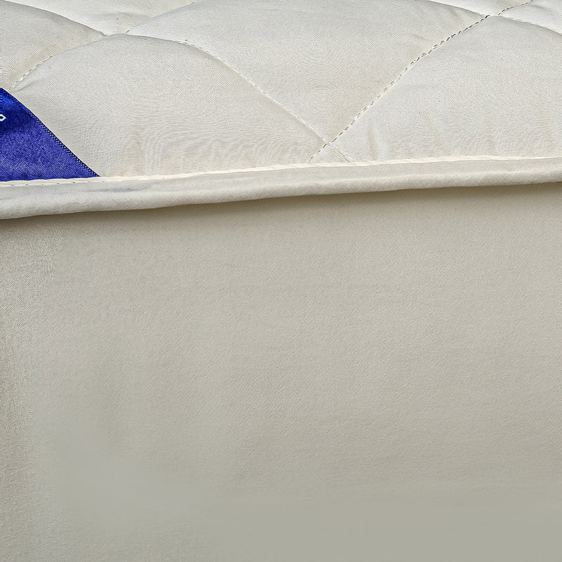 2X White 138cm Quilted Stretchable Mattress Cover with Pillow Cases Polyester