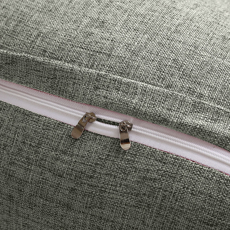 150cm Triangular Wedge Bed Backrest Pillow Grey Polyester Button Tufted Pocket