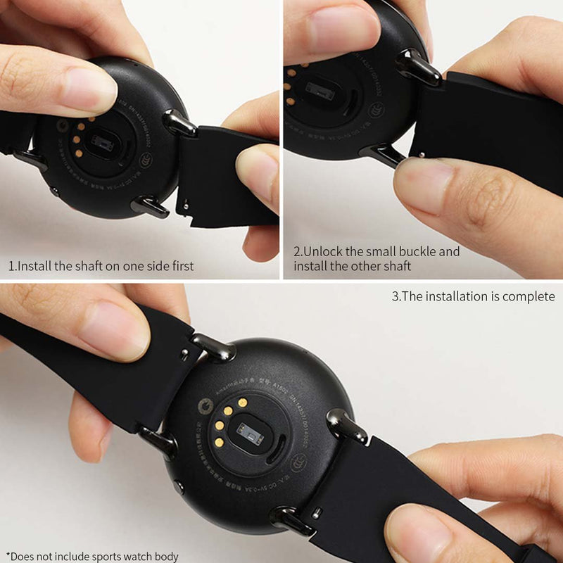 Silicone Sport Watch Replacement Band Compatible B57C White Waterproof Breathable