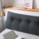 120cm Dark Grey Wedge Headboard Pillow Triangular Backrest with Pocket