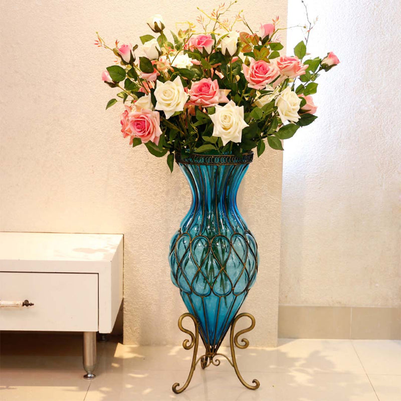 12pcs Artificial Silk Rose Bouquet 85cm Real Touch Pink Table Decor