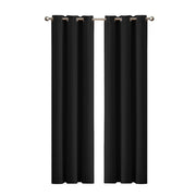 2x Blockout Curtains Panels 3 Layers Black-1954802970721914880