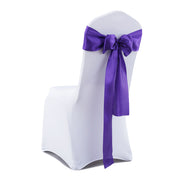 50x Table Runners Coloured Satin Chair Eggplant-1954802694648631297