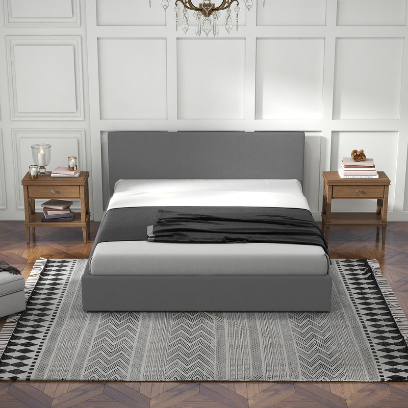 Milano Sienna Luxury Bed with Headboard (Model 2) - Grey No.28 - Single-1951134896768552963