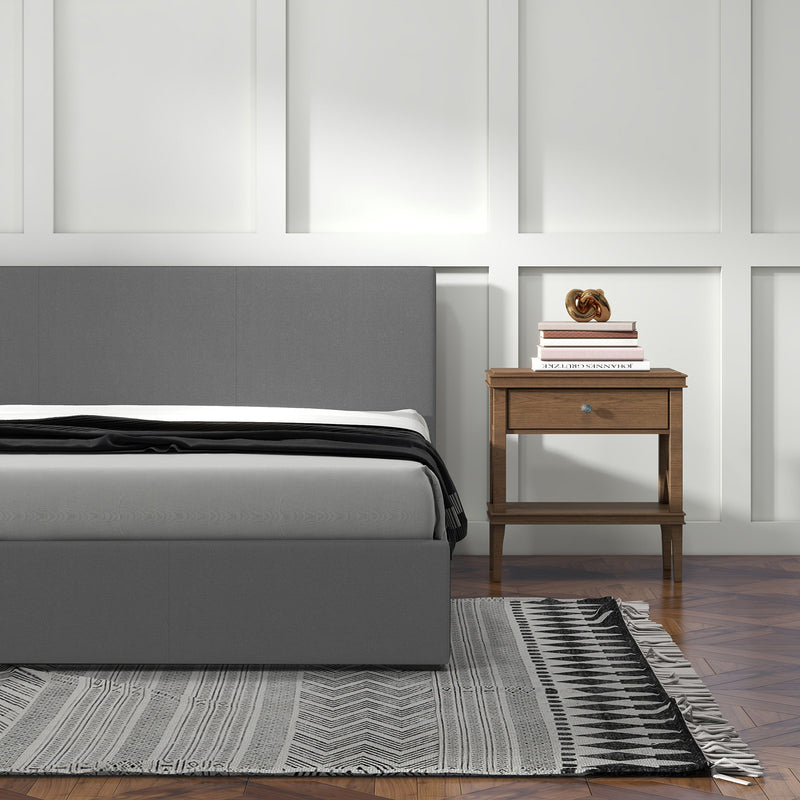 Milano Sienna Luxury Bed with Headboard (Model 2) - Grey No.28 - Single-1951134896768552965