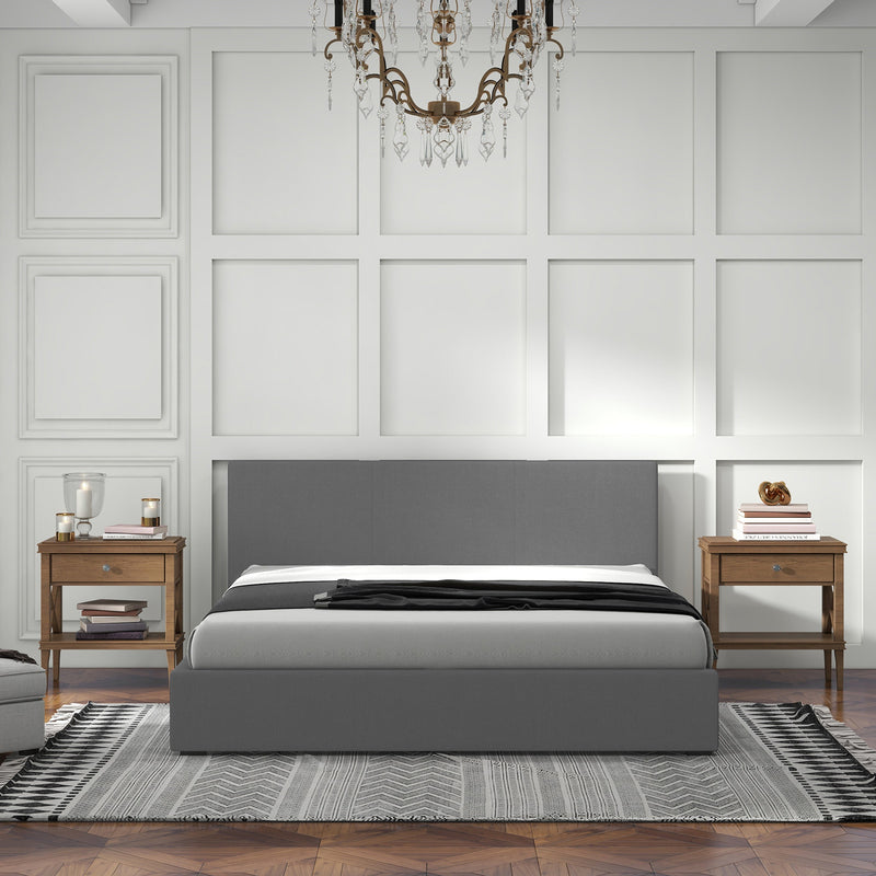 Milano Sienna Luxury Bed with Headboard (Model 2) - Grey No.28 - Single-1951134896768552966