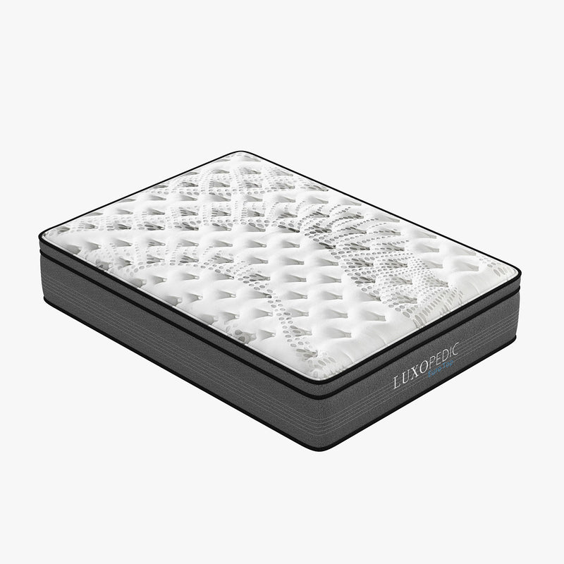 Luxopedic Pocket Spring Mattress 5 Zone 32CM Euro Top Memory Foam Medium Firm-1951134908600684549