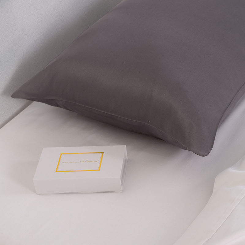 Pure Silk Pillow Case by Royal Comfort-Charcoal-1951134813780054019