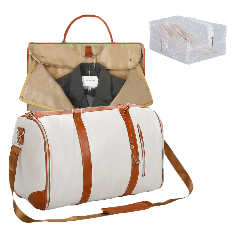 Slimbridge Garment Bags Hanging Suit Duffel Bag Beige-1954802452071059464