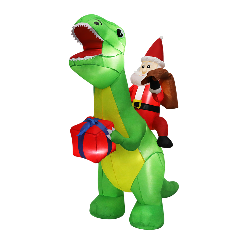 Santaco Christmas Inflatables Outdoor Santa Claus Riding Dinosaur Lights D�cor-1954803065337024520