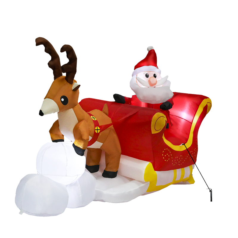Santaco Christmas Inflatables Outdoor Santa Claus Reindeer Sleigh Lights Decor-1952534168839786504