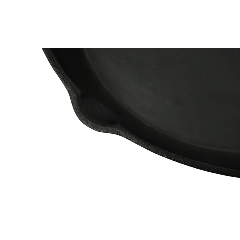 XL BBQ Grill Fry Pan Cast Iron 30 cm Round Plane