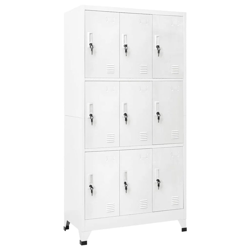 Locker Cabinet with 9 Compartments Steel 90x45x180 cm Grey