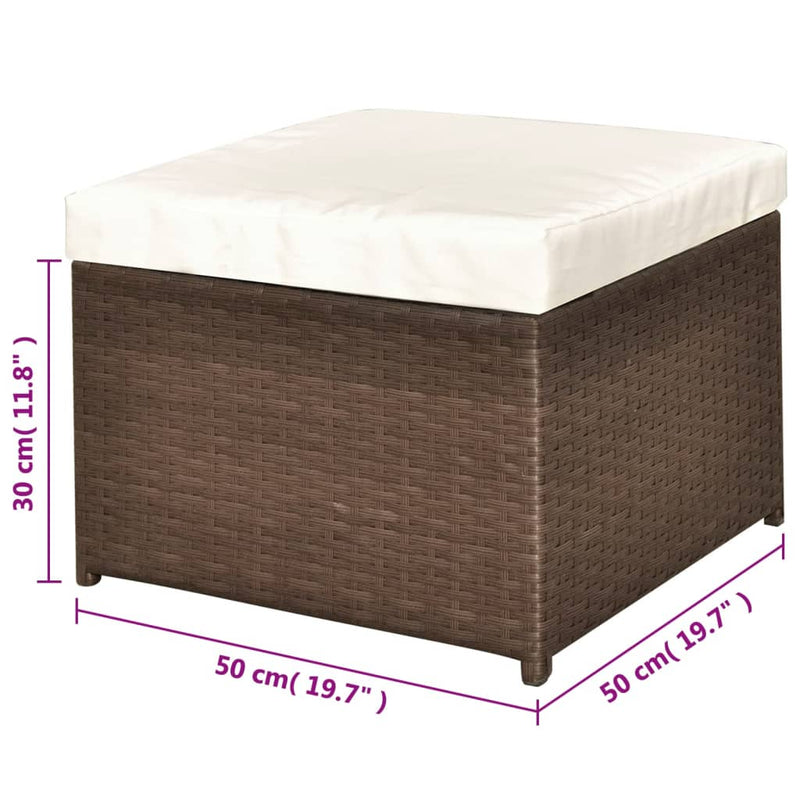 vidaXL 4 Piece Garden Lounge Set with Cushions Poly Rattan Brown