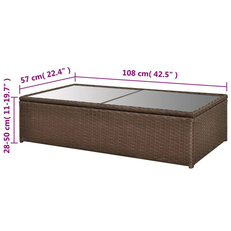 vidaXL 4 Piece Garden Lounge Set with Cushions Poly Rattan Brown
