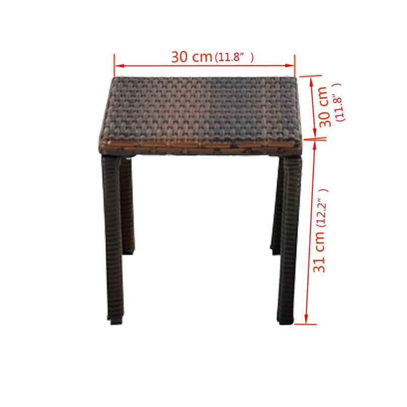 vidaXL Sun Loungers with Table Poly Rattan Brown