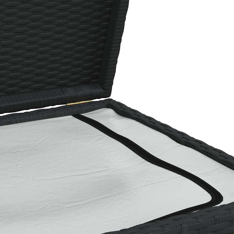 vidaXL Garden Storage Box Black 120x50x60 cm Poly Rattan