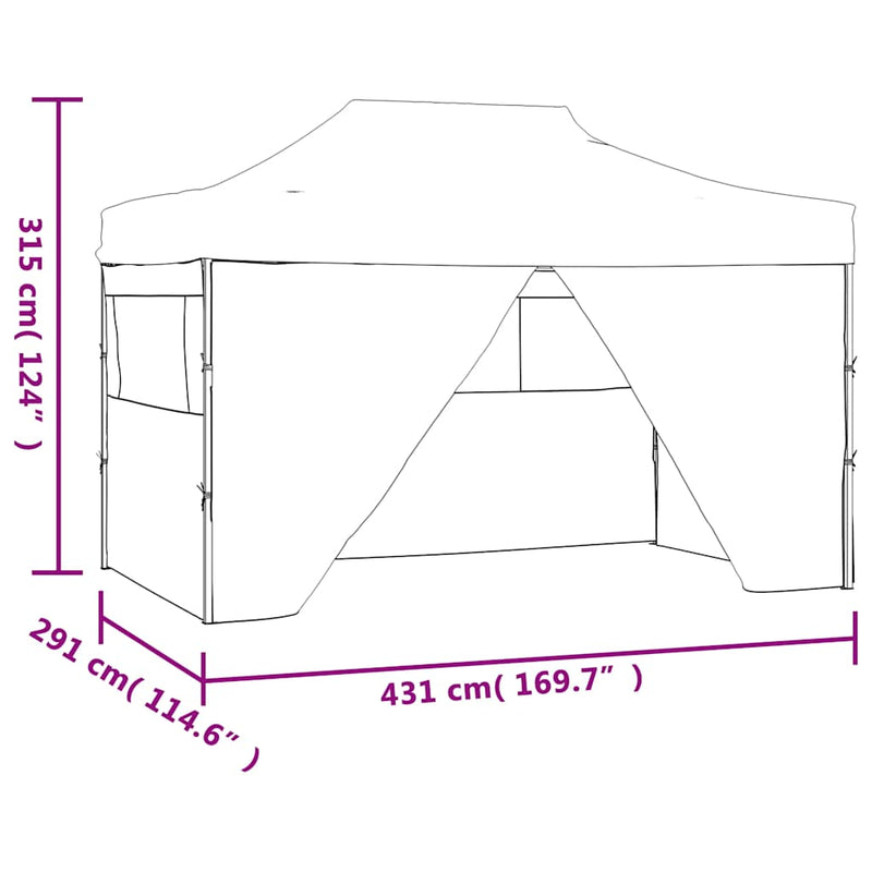 vidaXL Foldable Tent Pop-Up with 4 Side Walls 3x4.5 m Blue