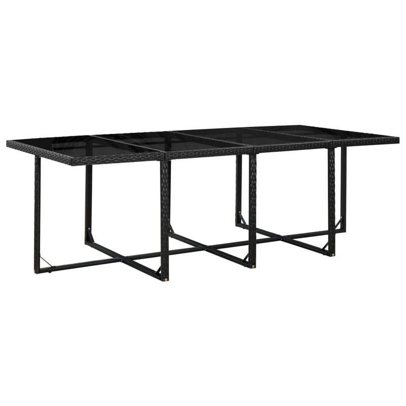 vidaXL 13 Piece Outdoor Dining Set with Cushions Poly Rattan Black