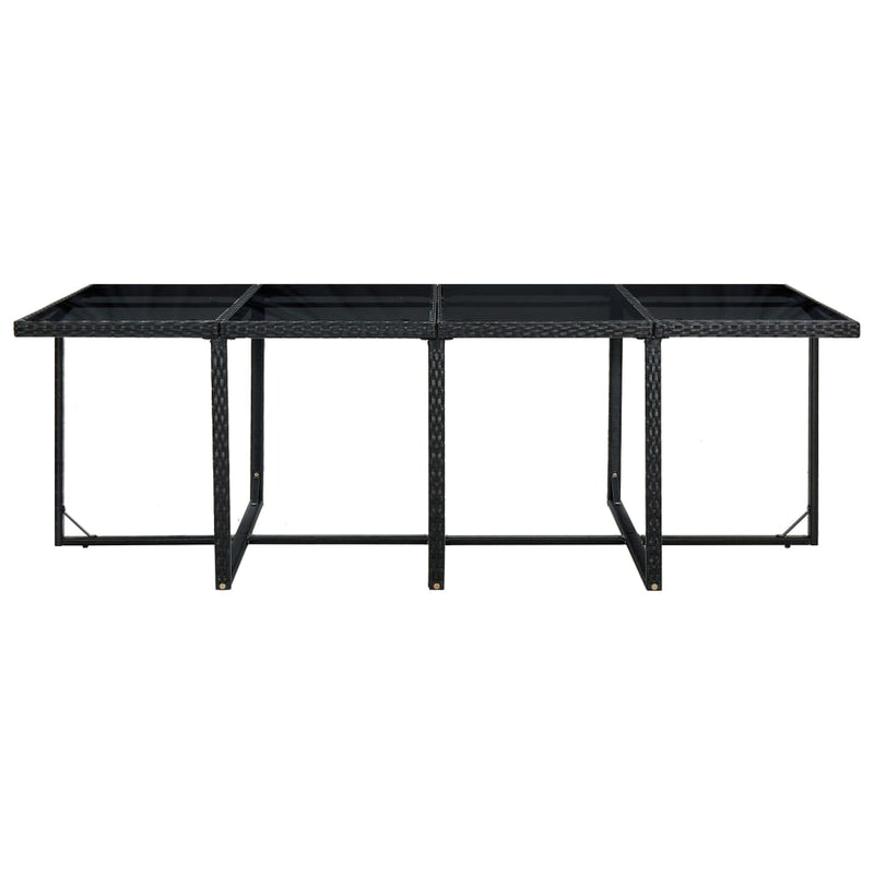 vidaXL 13 Piece Outdoor Dining Set with Cushions Poly Rattan Black