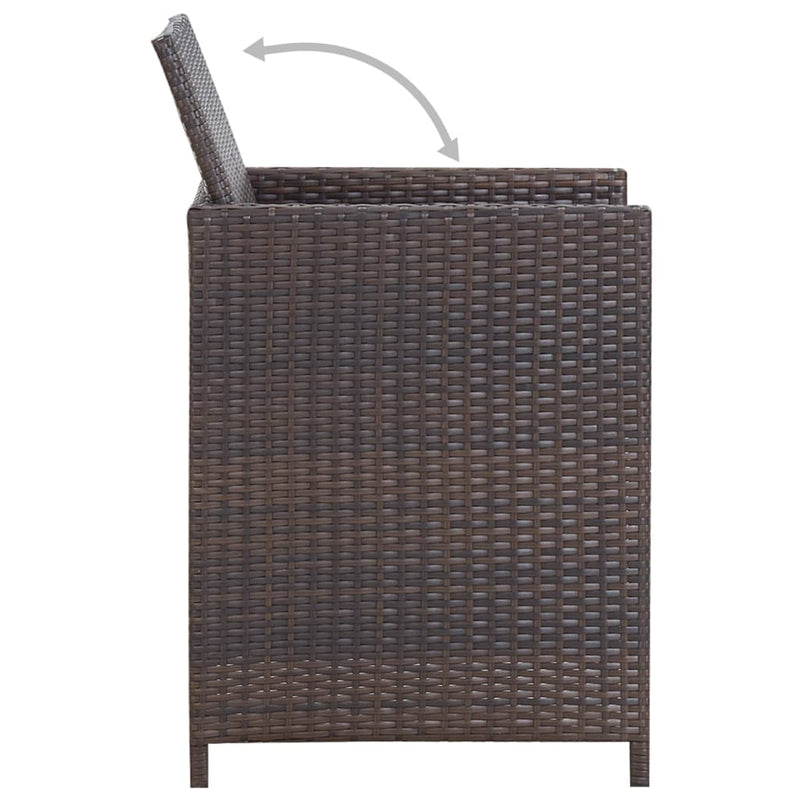 vidaXL 11 Piece Outdoor Dining Set with Cushions Poly Rattan Brown