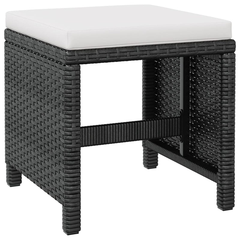 vidaXL 11 Piece Outdoor Dining Set Poly Rattan and Acacia Wood Black