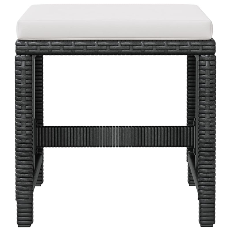 vidaXL 11 Piece Outdoor Dining Set Poly Rattan and Acacia Wood Black