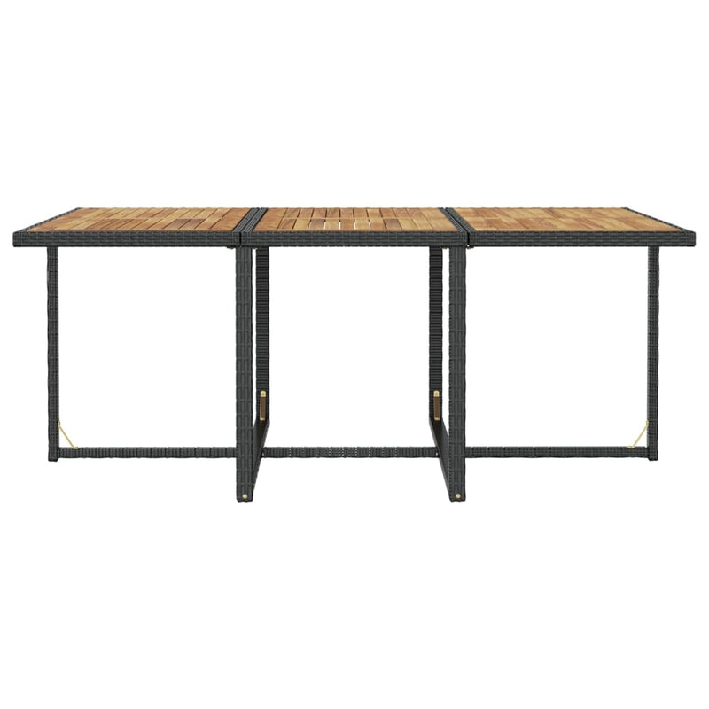 vidaXL 11 Piece Outdoor Dining Set Poly Rattan and Acacia Wood Black