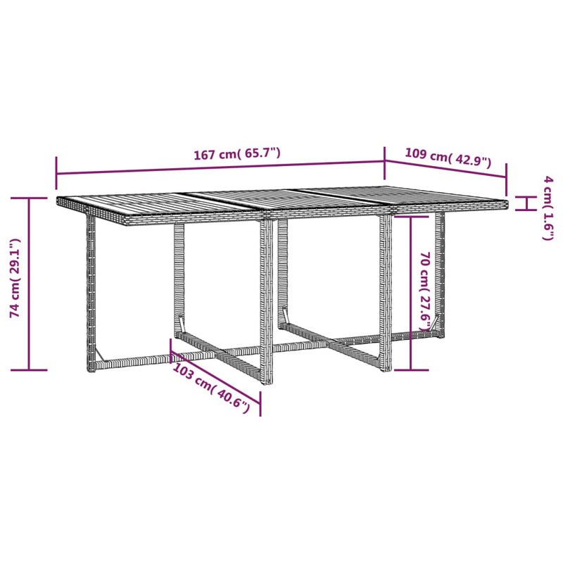 vidaXL 11 Piece Outdoor Dining Set Poly Rattan and Acacia Wood Black