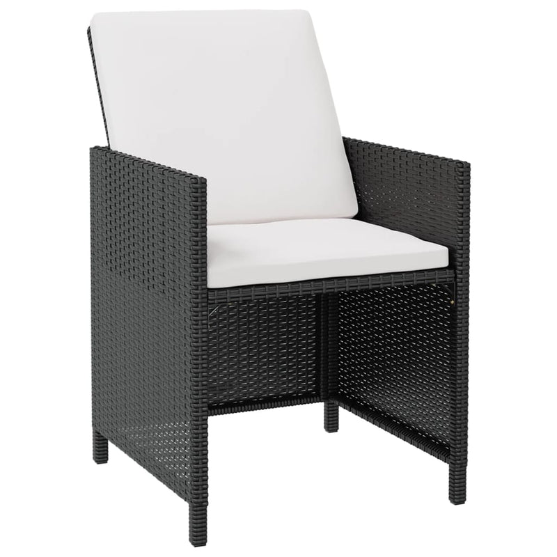 vidaXL 13 Piece Outdoor Dining Set Poly Rattan and Acacia Wood Black