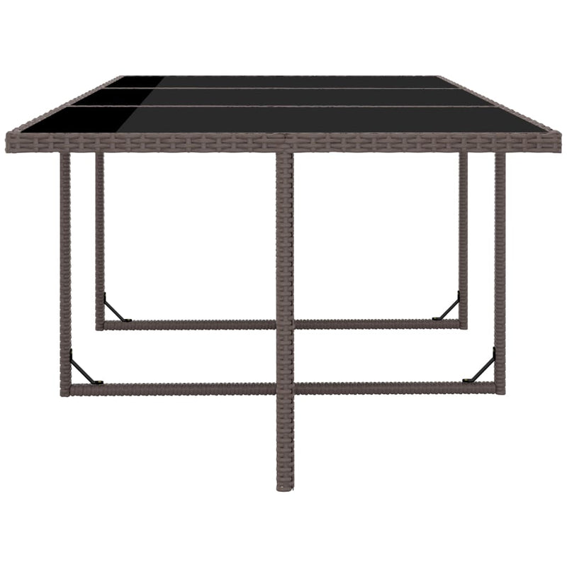 vidaXL 11 Piece Outdoor Dining Set with Cushions Poly Rattan Brown