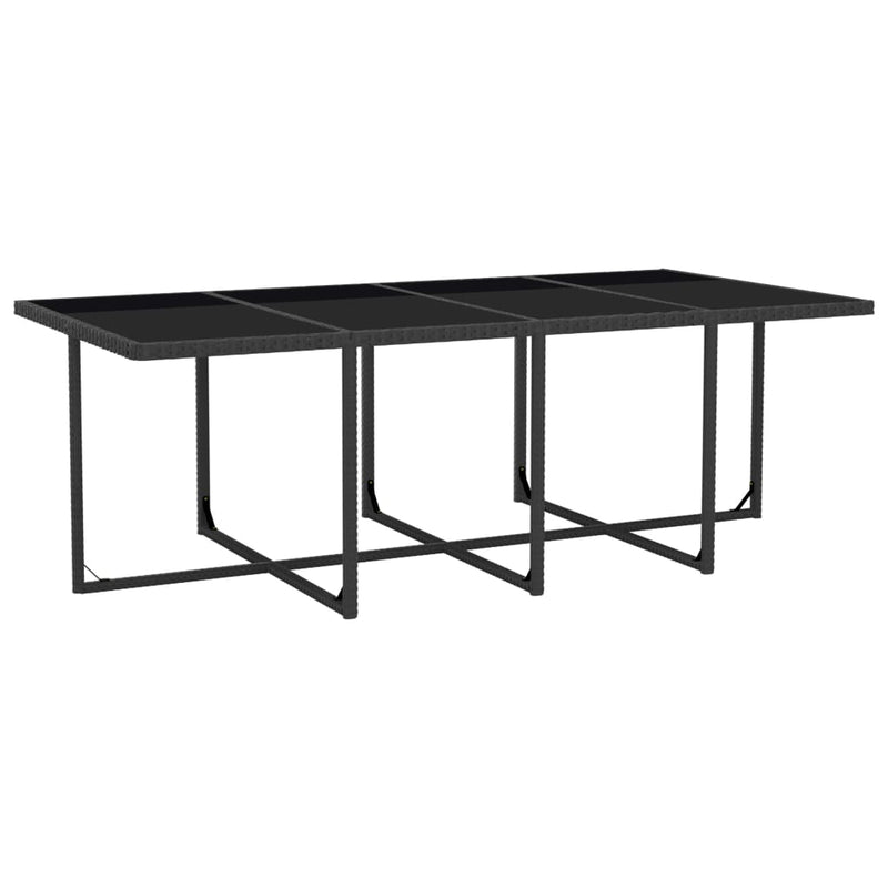 vidaXL 13 Piece Outdoor Dining Set with Cushions Poly Rattan Black