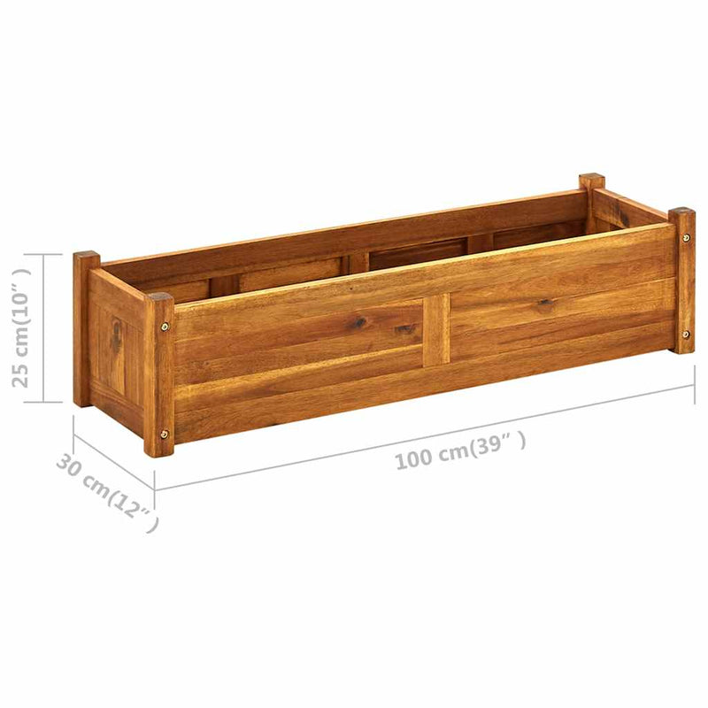 vidaXL Garden Raised BedAcacia Wood 100x30x25 cm