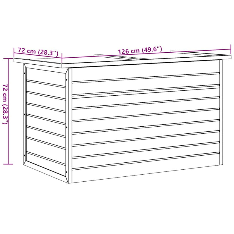 vidaXL Garden Storage Box 126x72x72 cm Wood
