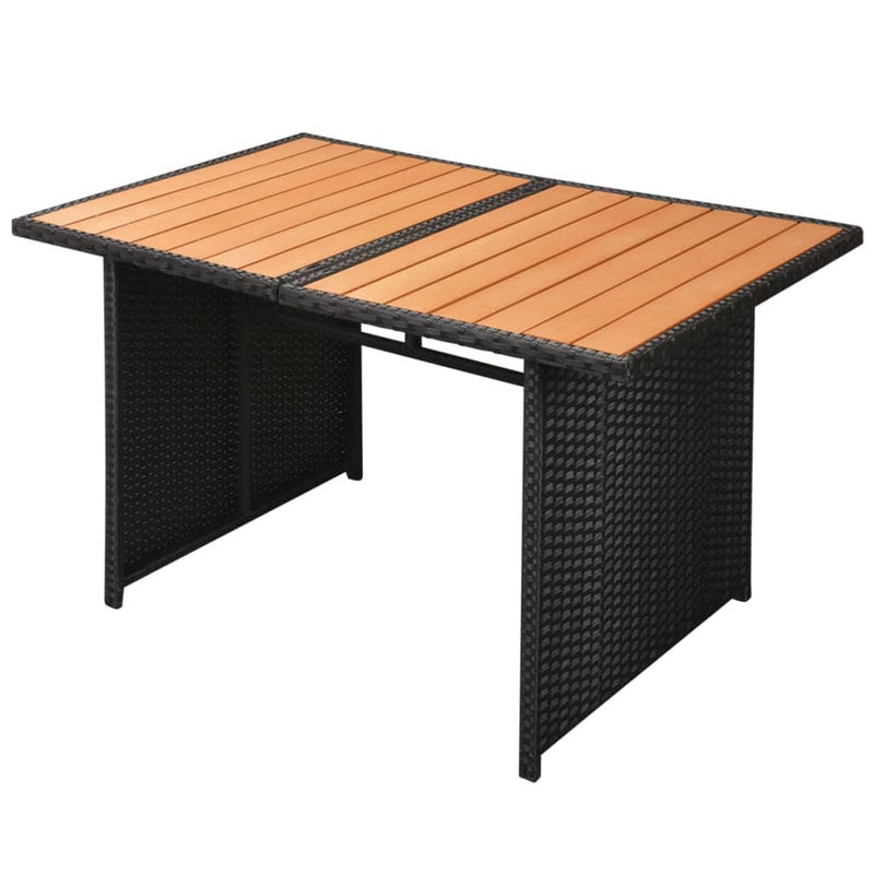 vidaXL 10 Piece Garden Lounge Set with Cushions Poly Rattan Black