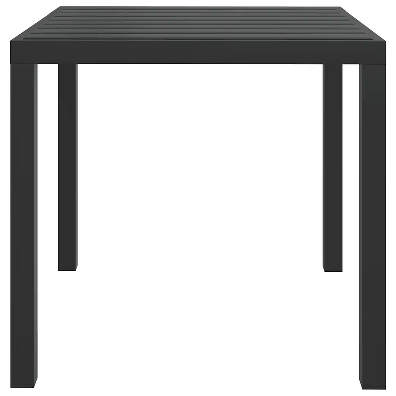Garden Table Black 80x80x74 cm Aluminium and WPC