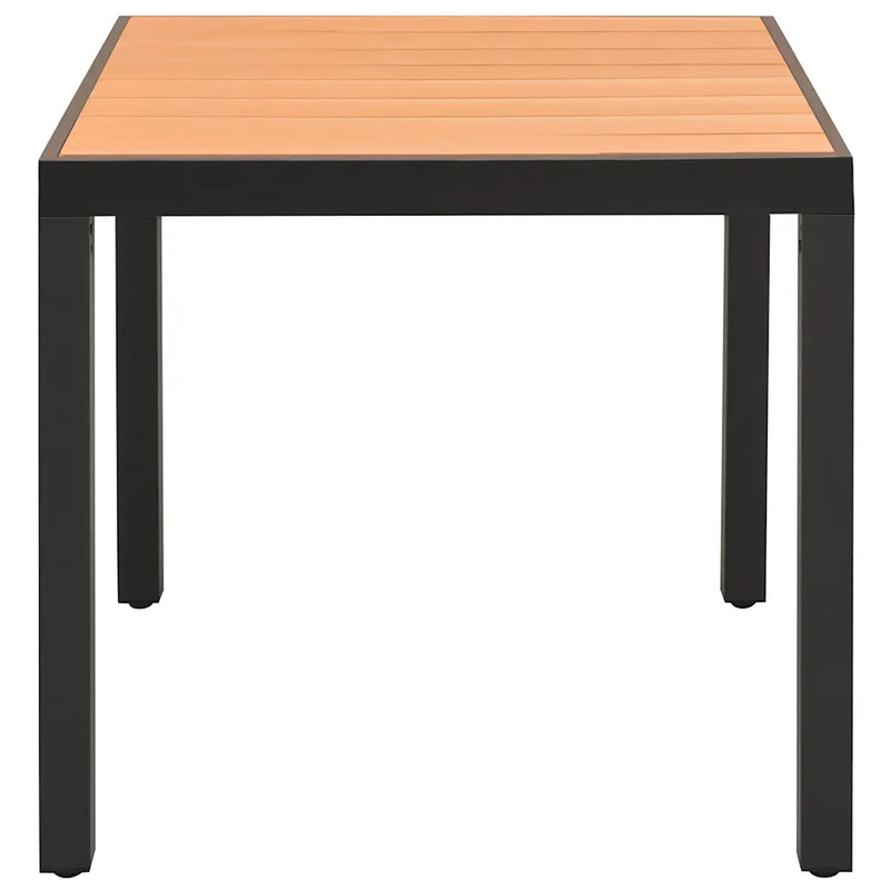 Garden Table Brown 80x80x74 cm Aluminium and WPC