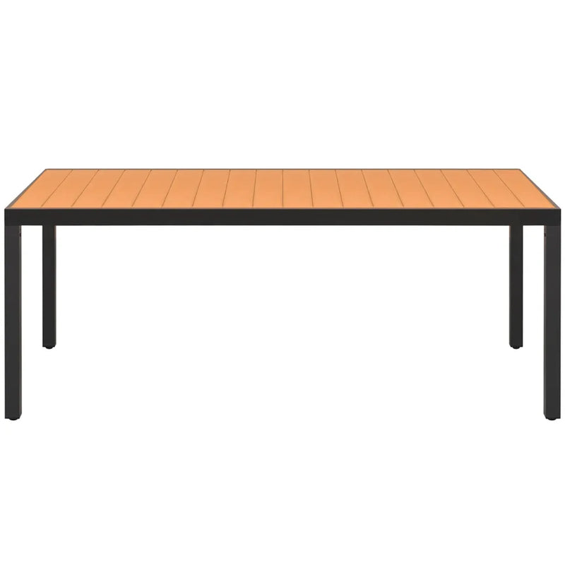 Garden Table Brown 185x90x74 cm Aluminium and WPC
