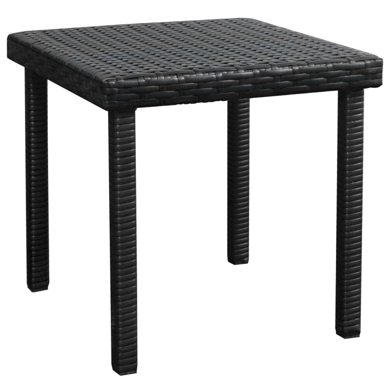 vidaXL Sun Lounger with Cushion & Table Poly Rattan Black