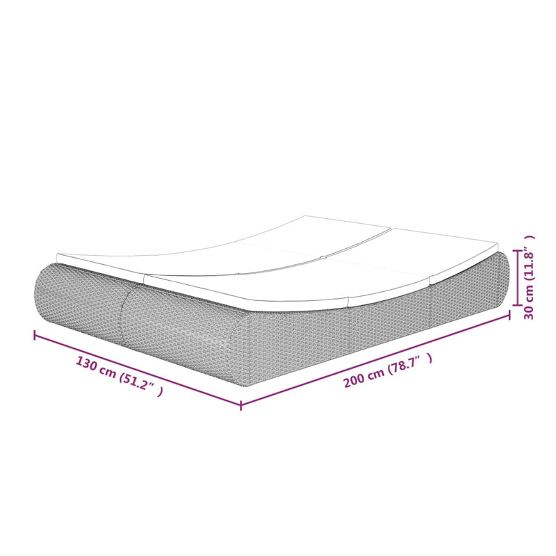 vidaXL Outdoor Lounge Bed Poly Rattan Beige