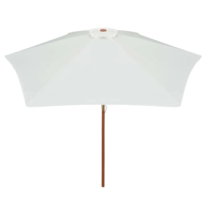 Garden Parasol 270x270 cm Wooden Pole Cream White
