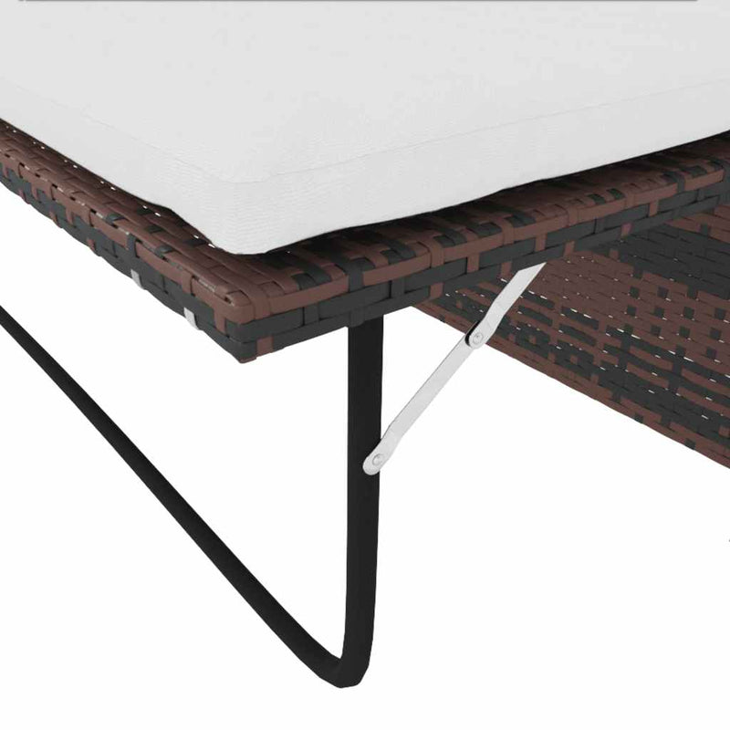 vidaXL Garden Sofa Poly Rattan Brown