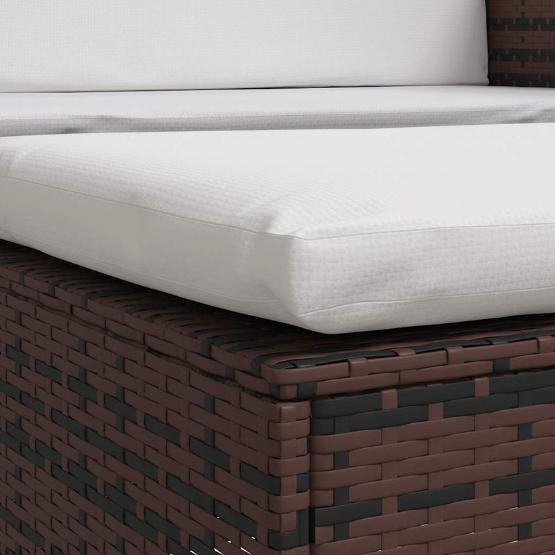 vidaXL Garden Sofa Poly Rattan Brown