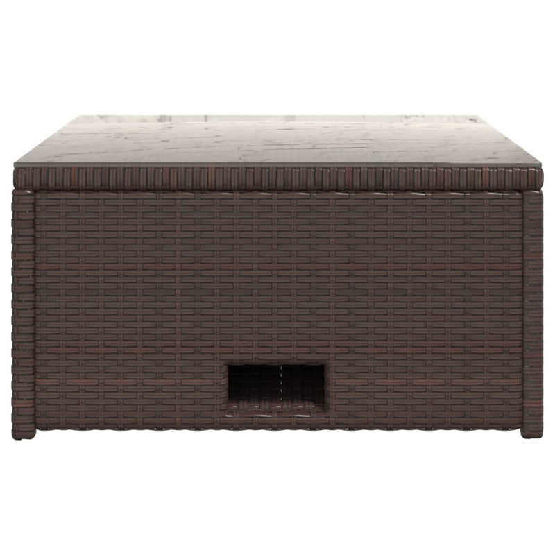 vidaXL 4 Piece Garden Lounge Set with Cushions Poly Rattan Brown