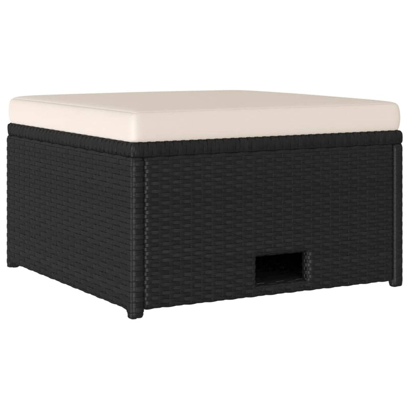 vidaXL 4 Piece Garden Lounge Set with Cushions Poly Rattan Black