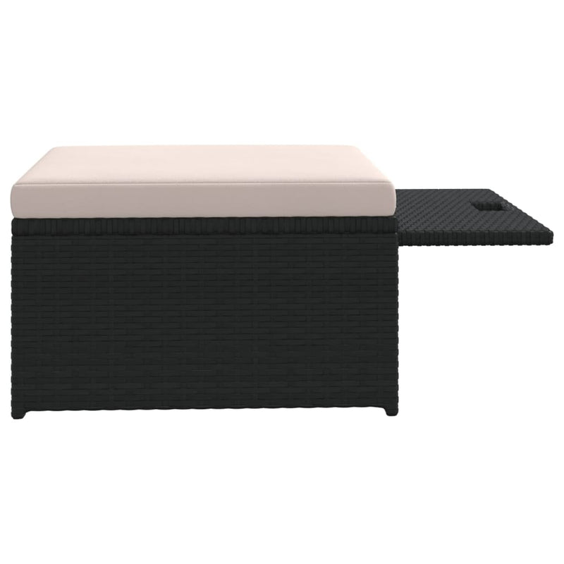 vidaXL 4 Piece Garden Lounge Set with Cushions Poly Rattan Black