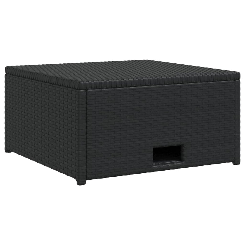 vidaXL 4 Piece Garden Lounge Set with Cushions Poly Rattan Black