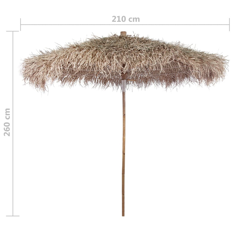 vidaXL Bamboo Garden Parasol with Banana Leaf Roof 210 cm