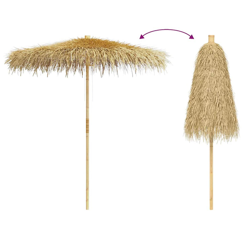 vidaXL Bamboo Garden Parasol with Banana Leaf Roof 210 cm